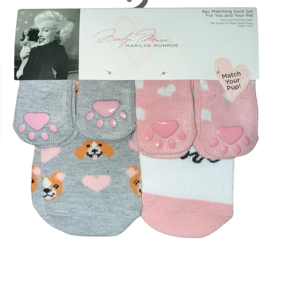 Marilyn Monroe Matching Pet and Owner Socks (small pet) 3 sets of 2 each new nwt